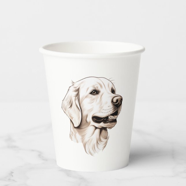Goldener Retriever Pappbecher (Vorderseite)