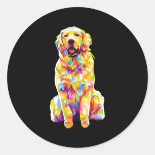 Goldener Retriever Runder Aufkleber
