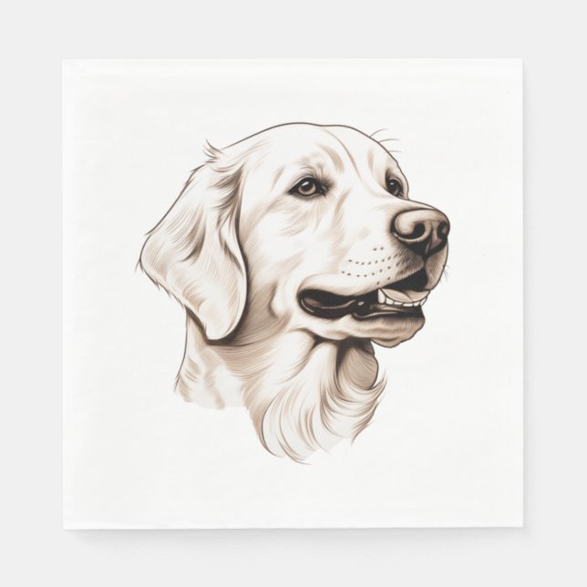 Goldener Retriever Serviette (Vorderseite)