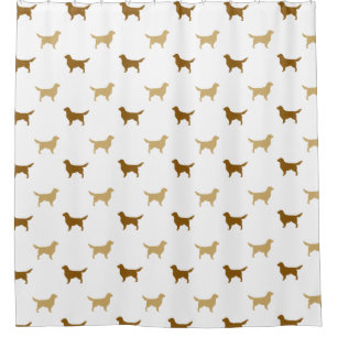 Goldener Retriever-Silhouette-Muster Duschvorhang