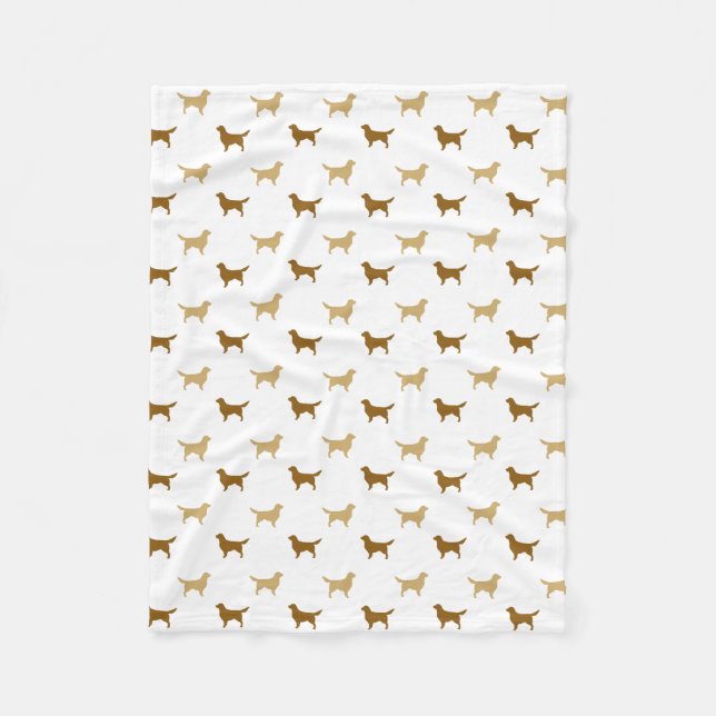 Goldener Retriever-Silhouette-Muster Fleecedecke (Vorderseite)