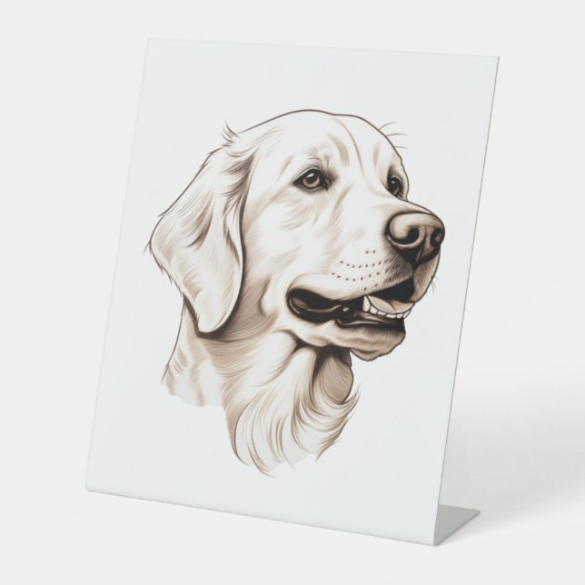 Goldener Retriever Sockelschild (Vorderseite)