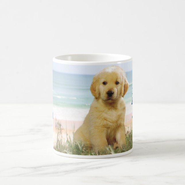 Goldener Retriever-Strand-Tasse Kaffeetasse (Mittel)