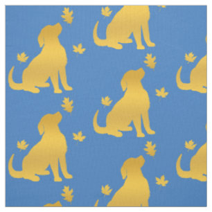 Goldener Retriever unter dem Herbstlaub Stoff