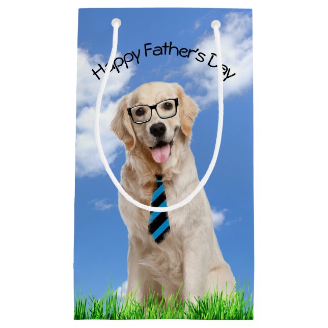 Goldener Retriever zum Vatertag Kleine Geschenktüte (Vorderseite)