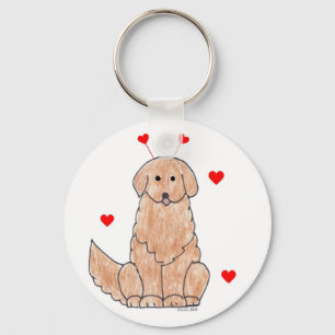Goldener Retrievervalentine-Ohr-Schlüsselanhänge Schlüsselanhänger