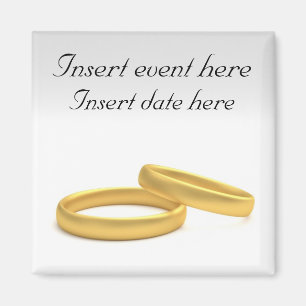 Goldener Ring Speichern Sie das Datum Magnet Vorla