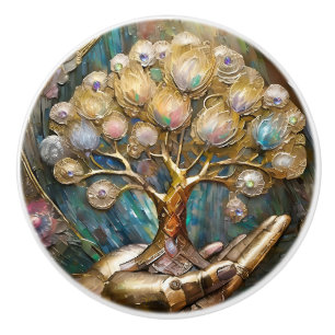 Goldener Roboter-Handholz Gold Tree of Life Keramikknauf