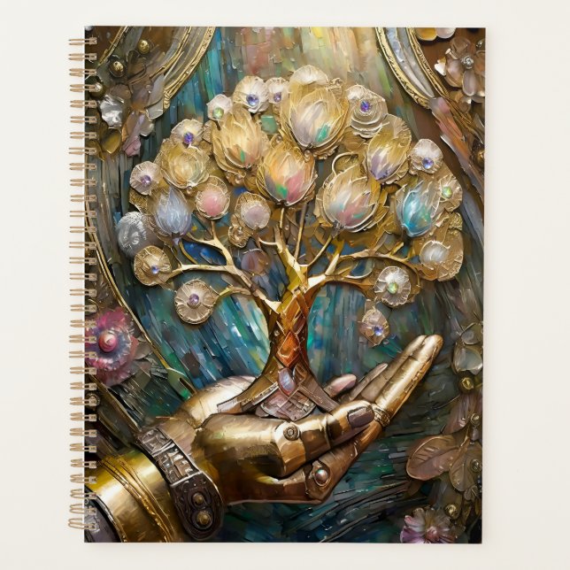 Goldener Roboter-Handholz Gold Tree of Life Planer (Vorderseite)