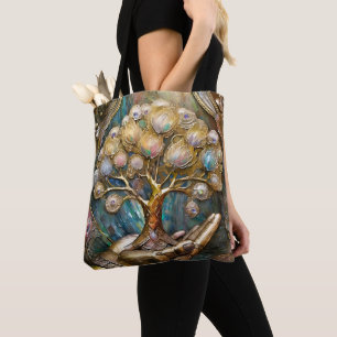 Goldener Roboter-Handholz Gold Tree of Life Tasche