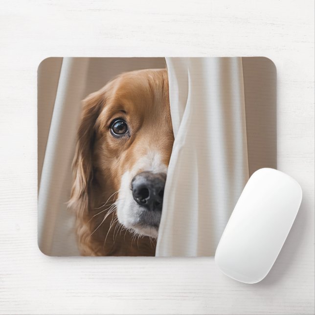 Goldener Rückzug in den Vorhang Mousepad (Mit Mouse)