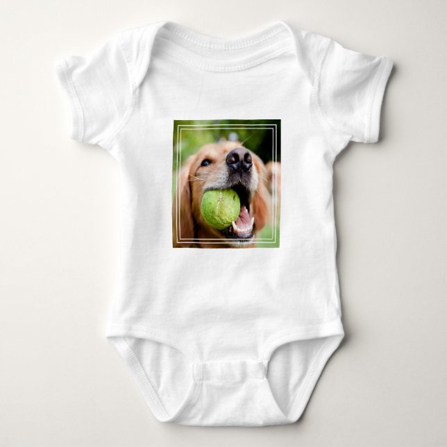 Goldener Rückzug mit Tennisball Baby Strampler (Vorderseite)
