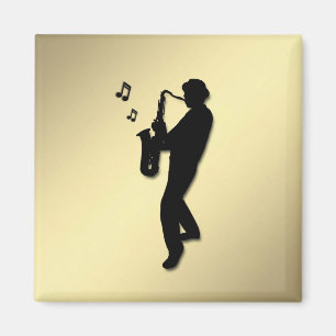 Goldener Saxophon-Spieler Magnet
