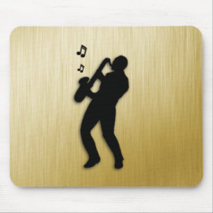 Goldener Saxophonspieler Mousepad