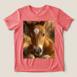 Goldener Schlummer sanftes Fohlen Tri-Blend Shirt