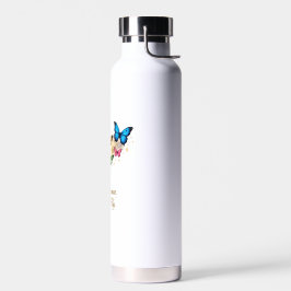 Goldener Schlüssel und Schmetterling Inspirations- Trinkflasche