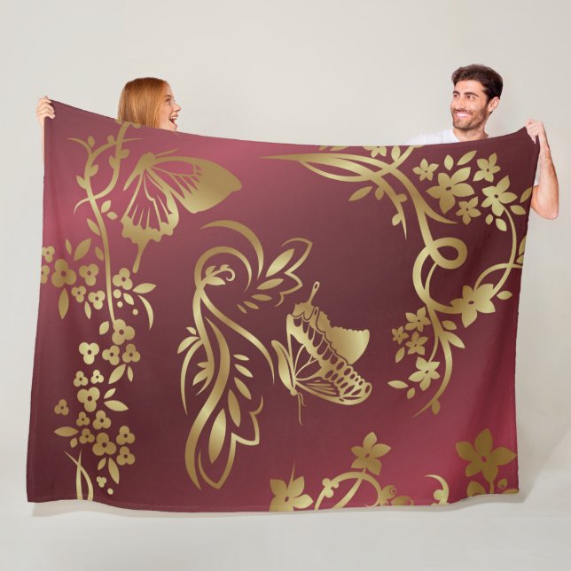 Goldener Schmetterling Fleecedecke (Beispiel)