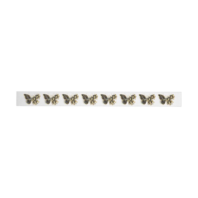 Goldener Schmetterling mit schwarzem Orchid (Person)