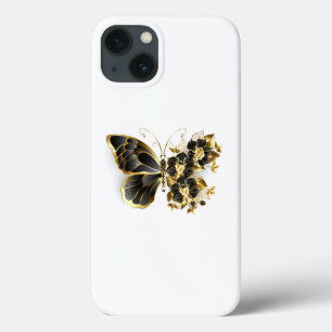 Goldener Schmetterling mit schwarzem Orchid Case-Mate iPhone Hülle