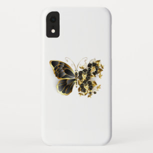 Goldener Schmetterling mit schwarzem Orchid Case-Mate iPhone Hülle