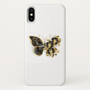 Goldener Schmetterling mit schwarzem Orchid Case-Mate iPhone Hülle