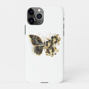 Goldener Schmetterling mit schwarzem Orchid iPhone 11Pro Hülle