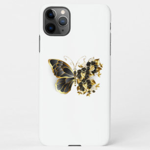 Goldener Schmetterling mit schwarzem Orchid iPhone 11Pro Max Hülle