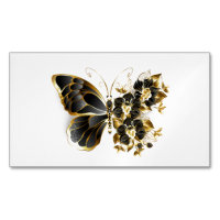 Goldener Schmetterling mit schwarzem Orchid
