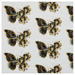 Goldener Schmetterling mit schwarzem Orchid Stoff
