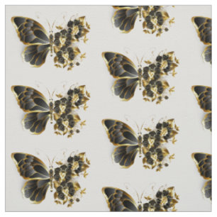 Goldener Schmetterling mit schwarzem Orchid Stoff