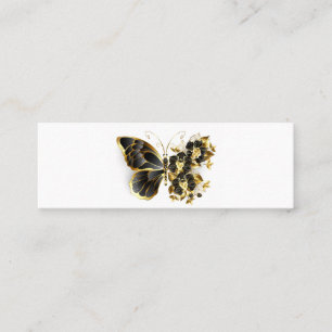 Goldener Schmetterling mit schwarzem Orchid Telefonnummerkarte