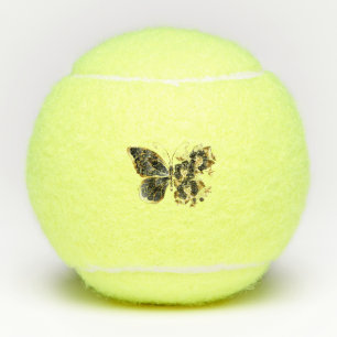 Goldener Schmetterling mit schwarzem Orchid Tennisbälle