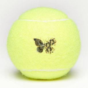 Goldener Schmetterling mit schwarzem Orchid Tennisbälle