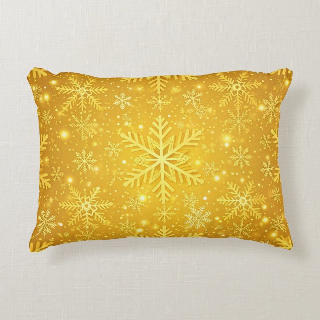 Goldener Schnee Dekokissen (Vorderseite)