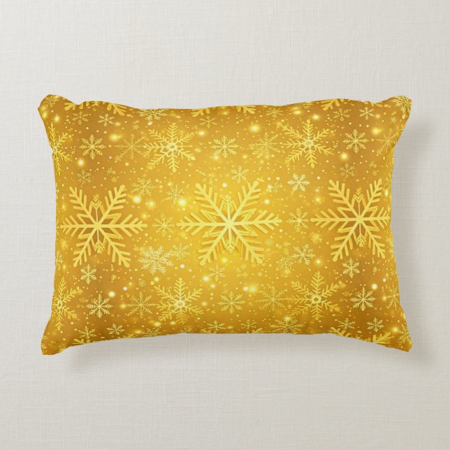 Goldener Schnee Dekokissen (Vorderseite)
