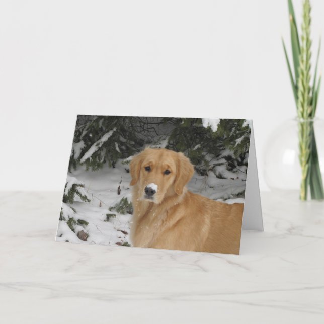 Goldener Schnee Feiertagskarte (Vorderseite)