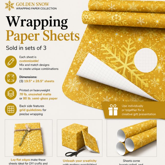 Goldener Schnee Geschenkpapier Set (Von Creator hochgeladen)