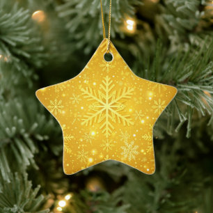 Goldener Schnee Keramik Ornament