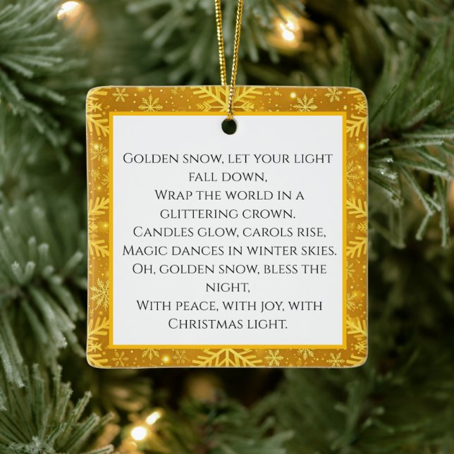 Goldener Schnee Keramikornament (Baum)