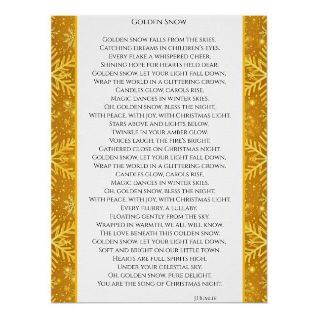 Goldener Schnee Poster (Vorderseite)