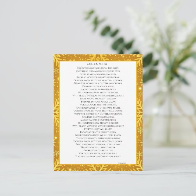 Goldener Schnee Postkarte (Stehend Vorderseite)