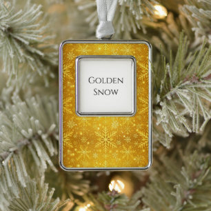 Goldener Schnee Rahmen-Ornament Silber
