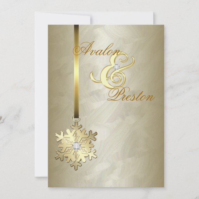 Goldener Schneeflocken Gold Foil Einladung (Vorderseite)