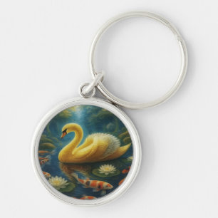 Goldener Schwan Schlüsselanhänger