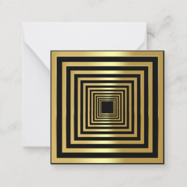 Goldener schwarzer Quadrat mit elegantem 3D-Effekt Mitteilungskarte