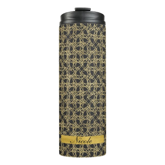 Goldener Scratch Golden Modern Glamour Einzigartig Thermosbecher (Vorderseite)