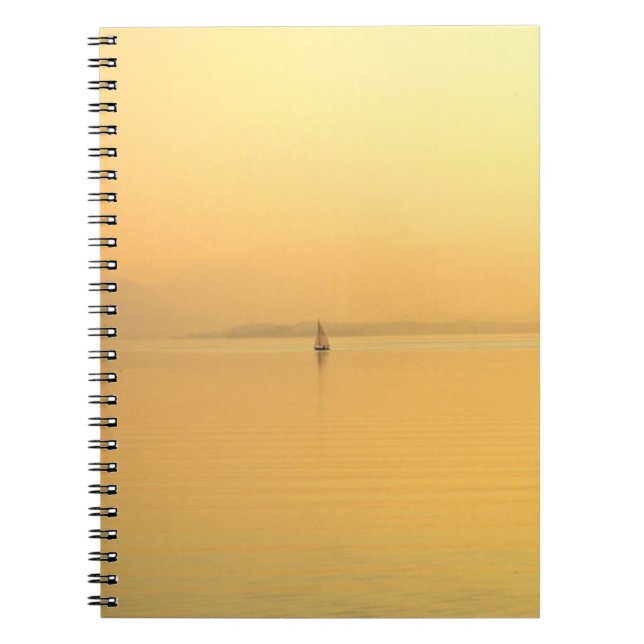 Goldener See mit Schiff Notizblock (Vorderseite)
