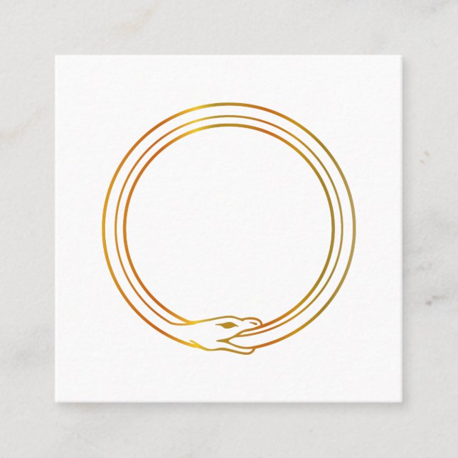Goldener Selbst Ouroboros Schlange, der Empfehlungskarte (Vorderseite)