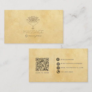 Goldener Senf-Lotus-Massagetherapeut Visitenkarte