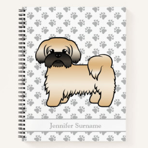 Goldener Shih Tzu Cartoon-Hund mit schwarzer Maske Notizbuch